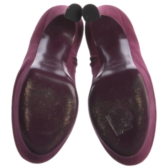 Yves Saint Laurent YSL Rive Gauche Suede Mules | Burgundy | Size 7 - Picture 6 of 6